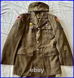 Original Ww2 Us Army Uniform 37th Infantry Division Jacket Hat Patches Shirt Pto