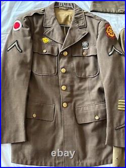 Original Ww2 Us Army Uniform 37th Infantry Division Jacket Hat Patches Shirt Pto