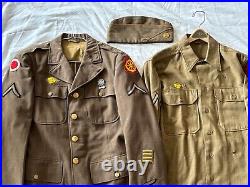 Original Ww2 Us Army Uniform 37th Infantry Division Jacket Hat Patches Shirt Pto