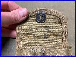 Original Wwi Wwii Us Army M1917.45 Revolver Pistol 3 Cell Ammo Pouch