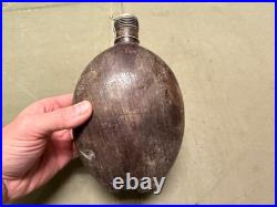 Original Wwii German Army Infantry M31 Afrika Korp Coconut Wooden Canteen-1942