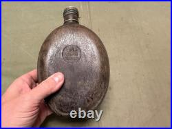 Original Wwii German Army Infantry M31 Afrika Korp Coconut Wooden Canteen-1942