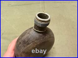 Original Wwii German Army Infantry M31 Afrika Korp Coconut Wooden Canteen-1942