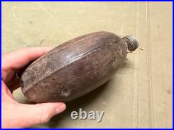Original Wwii German Army Infantry M31 Afrika Korp Coconut Wooden Canteen-1942