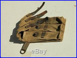 Original Wwii Magazin Pouch Leather Canvas Ww2 Waa 727 Code Dkk 1943 German Army