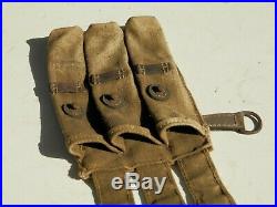 Original Wwii Magazin Pouch Leather Canvas Ww2 Waa 727 Code Dkk 1943 German Army