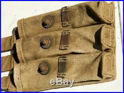 Original Wwii Magazin Pouch Leather Canvas Ww2 Waa 727 Code Dkk 1943 German Army