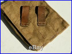 Original Wwii Magazin Pouch Leather Canvas Ww2 Waa 727 Code Dkk 1943 German Army