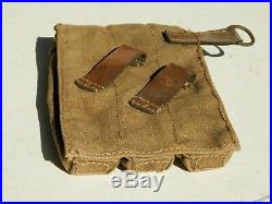 Original Wwii Magazin Pouch Leather Canvas Ww2 Waa 727 Code Dkk 1943 German Army