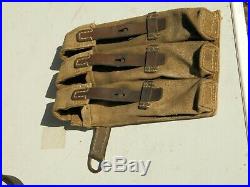 Original Wwii Magazin Pouch Leather Canvas Ww2 Waa 727 Code Dkk 1943 German Army