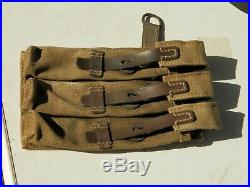 Original Wwii Magazin Pouch Leather Canvas Ww2 Waa 727 Code Dkk 1943 German Army