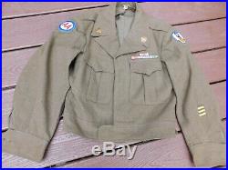 Original Wwii U. S. 9th Army Air Force Aaf Ike Jacket Uniform Group With ID