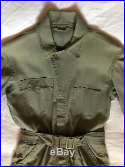 Original Wwii U. S. Army Coveralls Suit, Working, One Piece, Hbt 1938