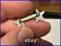 Original Wwii U. S Sterling Silver Army Major General (2) Star Collar Insignia