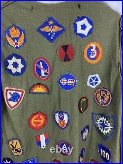Original Wwii US Army Jacket Liner Covered Patches Patchwork Blanket