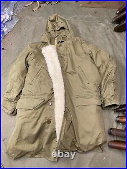 Original Wwii Us Army Air Corp M1940 Artic Winter Parka Coat Jacket-large, 44r