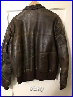 Original Wwii Us Army Air Corps Type A-2 Leather Flight Jacket XL 46 Regular