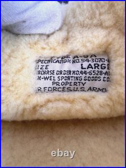 Original Wwii Us Army Air Force A-9 Flying Leather Gloves Pair Original Wwii Us Army Air Force A-9 Flying Leather Gloves Pair