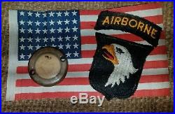 Original Wwii Us Army Airborne Paratrooper D-day Luminous Helmet Disc