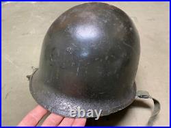 Original Wwii Us Army Airborne Paratrooper M1c Helmet Shell, Front Seam