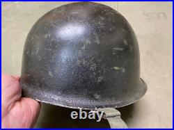 Original Wwii Us Army Airborne Paratrooper M1c Helmet Shell, Front Seam