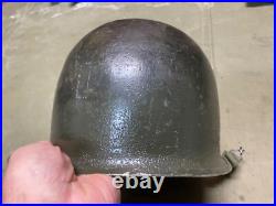 Original Wwii Us Army Airborne Paratrooper M1c Helmet Shell, Front Seam