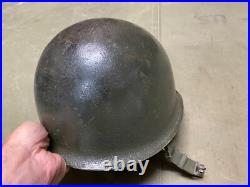 Original Wwii Us Army Airborne Paratrooper M1c Helmet Shell, Front Seam