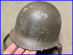 Original Wwii Us Army Airborne Paratrooper M1c Helmet Shell, Rear Seam