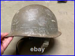 Original Wwii Us Army Airborne Paratrooper M1c Helmet Shell, Rear Seam