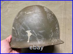 Original Wwii Us Army Airborne Paratrooper M1c Helmet Shell, Rear Seam