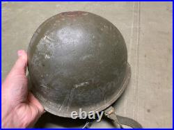 Original Wwii Us Army Airborne Paratrooper M1c Helmet Shell, Rear Seam