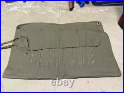 Original Wwii Us Army Butchers Outfit Tool Steak Knife Utensils Roll & Inserts