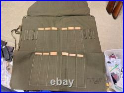 Original Wwii Us Army Butchers Outfit Tool Steak Knife Utensils Roll & Inserts