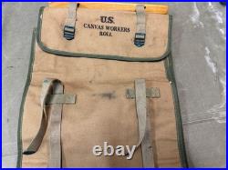 Original Wwii Us Army Infantry Canvas Workers Roll Carry Case