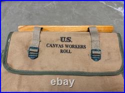 Original Wwii Us Army Infantry Canvas Workers Roll Carry Case