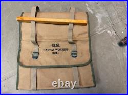 Original Wwii Us Army Infantry Canvas Workers Roll Carry Case