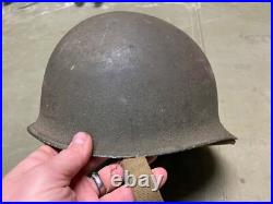 Original Wwii Us Army Infantry M1 Fixed Bailed Infantry Helmet & Hawley Liner