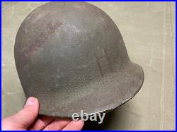 Original Wwii Us Army Infantry M1 Fixed Bailed Infantry Helmet & Hawley Liner