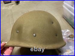 Original Wwii Us Army Infantry M1 Fixed Bailed Infantry Helmet & Hawley Liner