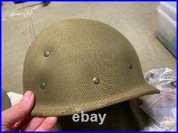 Original Wwii Us Army Infantry M1 Fixed Bailed Infantry Helmet & Hawley Liner