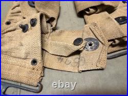 Original Wwii Us Army Infantry M1 Garand Rifle Ammo Belt-british Made, 1944
