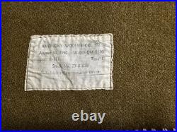 Original Wwii Us Army Infantry M1934 Wool Field Blanket-taged, Dated 1940