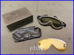Original Wwii Us Army Infantry M1938 Dust Wind Goggles- Polaroid