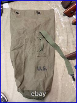 Original Wwii Us Army Infantry M1942 Soldier Gi Duffle Bag- Tweedie, 1943