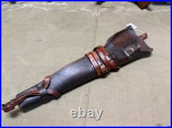 Original Wwii Us Army M1 Carbin Rifle Leather Carry Scabbard & Carry Straps