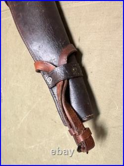 Original Wwii Us Army M1 Carbin Rifle Leather Carry Scabbard & Carry Straps