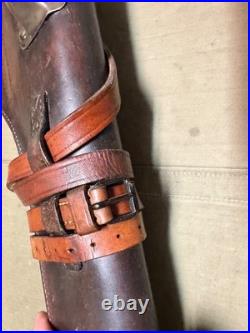 Original Wwii Us Army M1 Carbin Rifle Leather Carry Scabbard & Carry Straps
