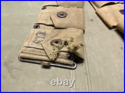 Original Wwii Us Army M1 Garand Rifle 10 Pocket Ammo Belt-od#3