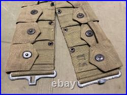 Original Wwii Us Army M1 Garand Rifle 10 Pocket Ammo Belt-od#3