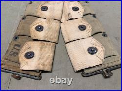 Original Wwii Us Army M1 Garand Rifle 10 Pocket Ammo Belt-od#3